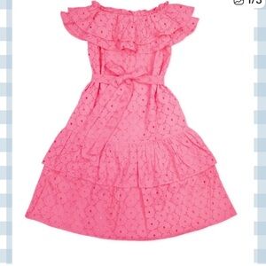 Elizabeth Wilson Pink Ruffled Eyelet Dress